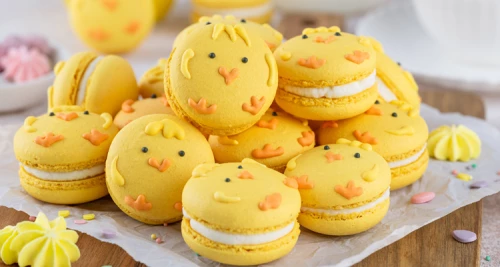 Küken-Macarons für das Osterfest